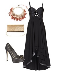 Elegantes schwarzes Abendkleid für den großen Auftritt beim Abschlussball